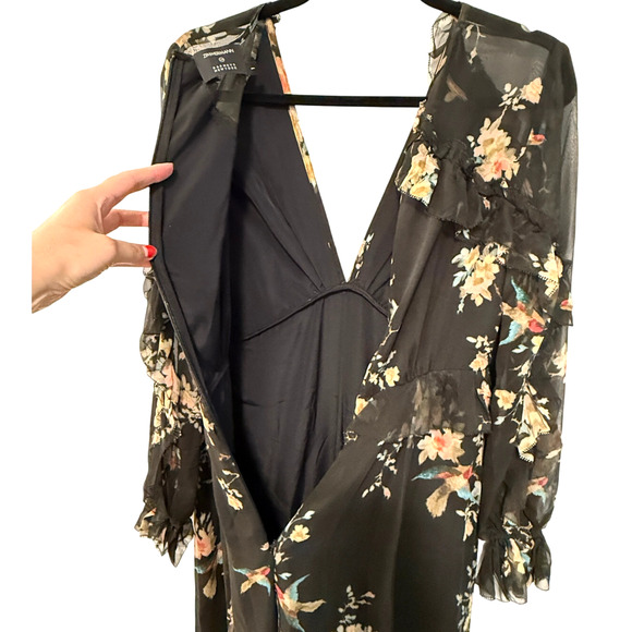 Zimmermann 1/ US 6 Maples SILK $995 Feathery Jumpsuit Wide Leg Maxi Dress Black - Picture 11 of 16